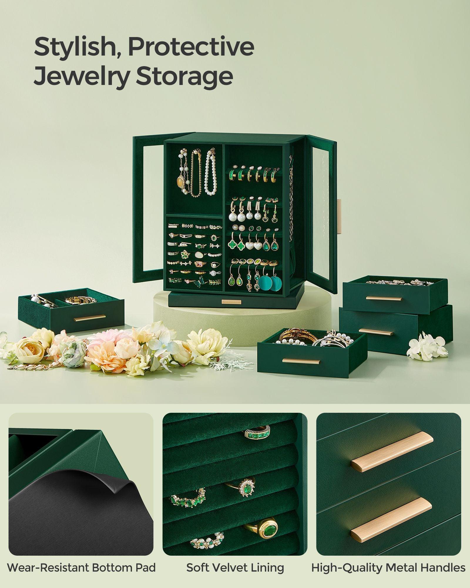 360° Rotating Jewellery Box Green FredCo