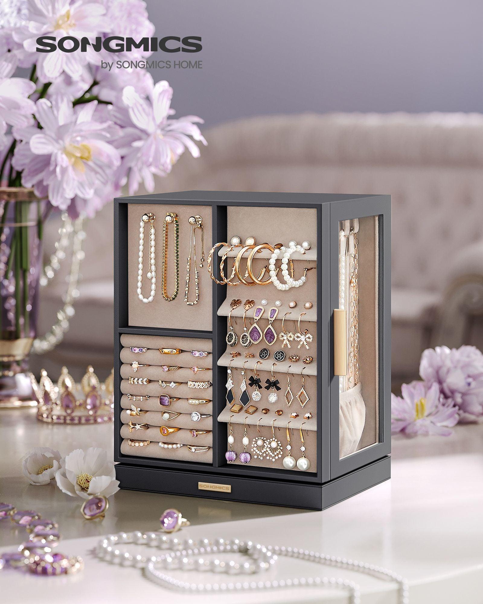 360° Rotating Jewellery Box Grey FredCo