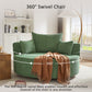 360° Swivel Chair Accent Barrel Chair Swivel Round Sofa Chair Green FredCo