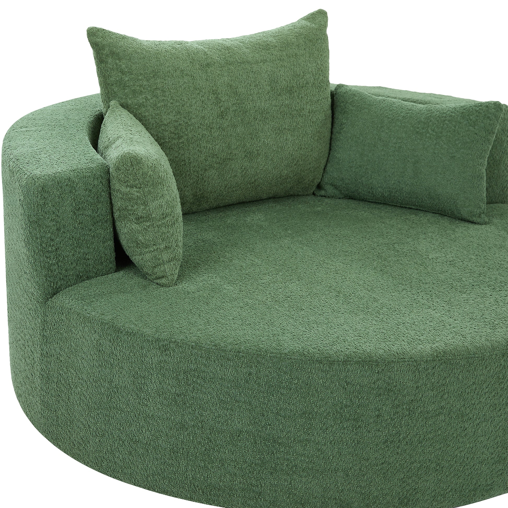 360° Swivel Chair Accent Barrel Chair Swivel Round Sofa Chair Green FredCo