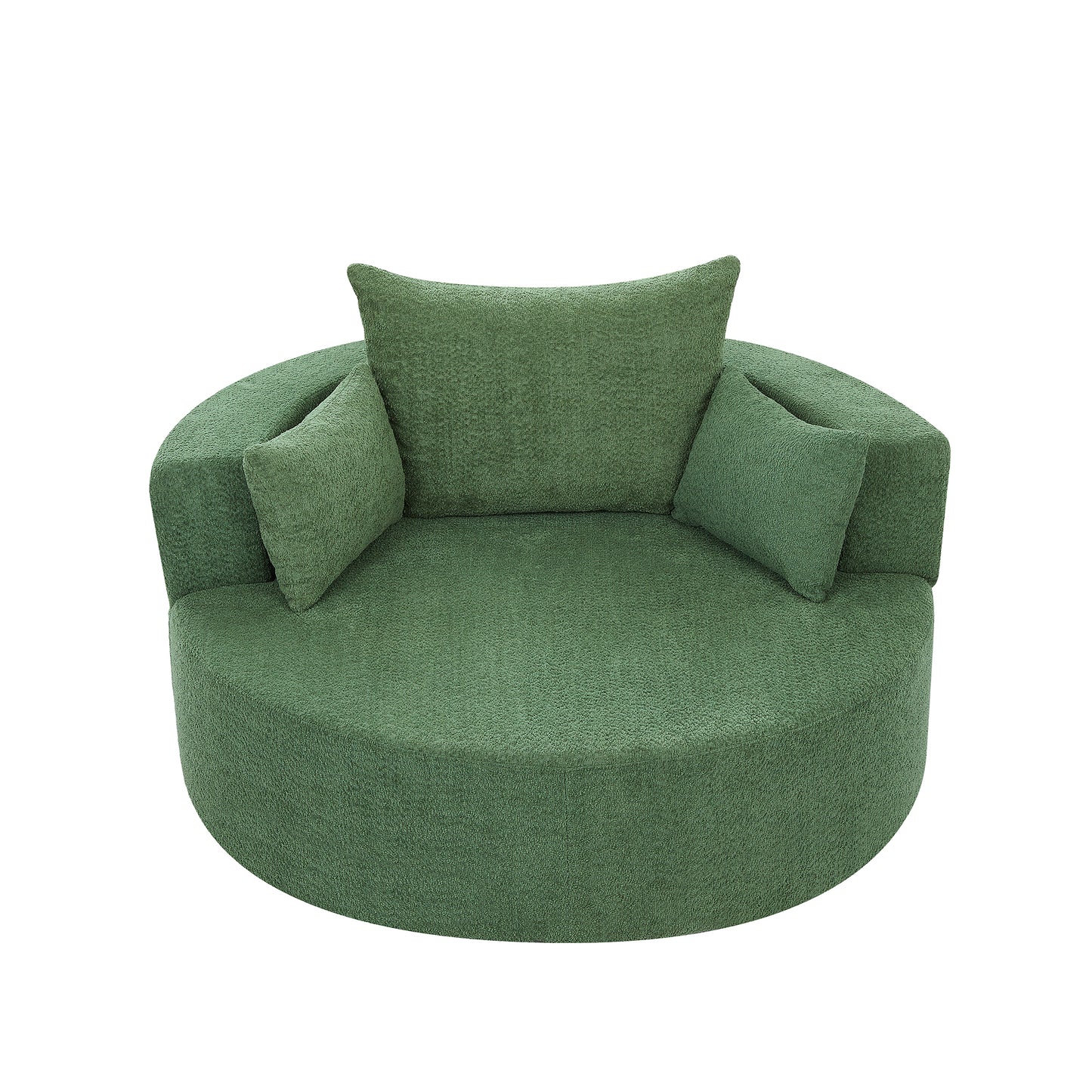 360° Swivel Chair Accent Barrel Chair Swivel Round Sofa Chair Green FredCo