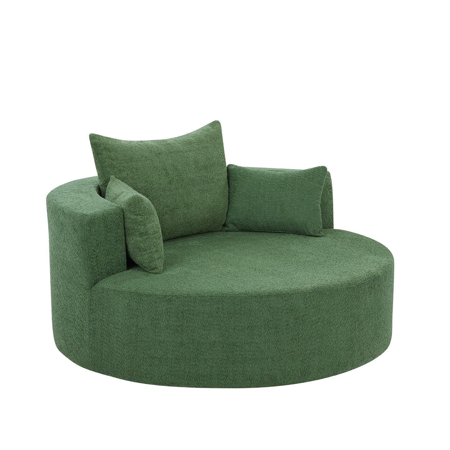 360° Swivel Chair Accent Barrel Chair Swivel Round Sofa Chair Green FredCo