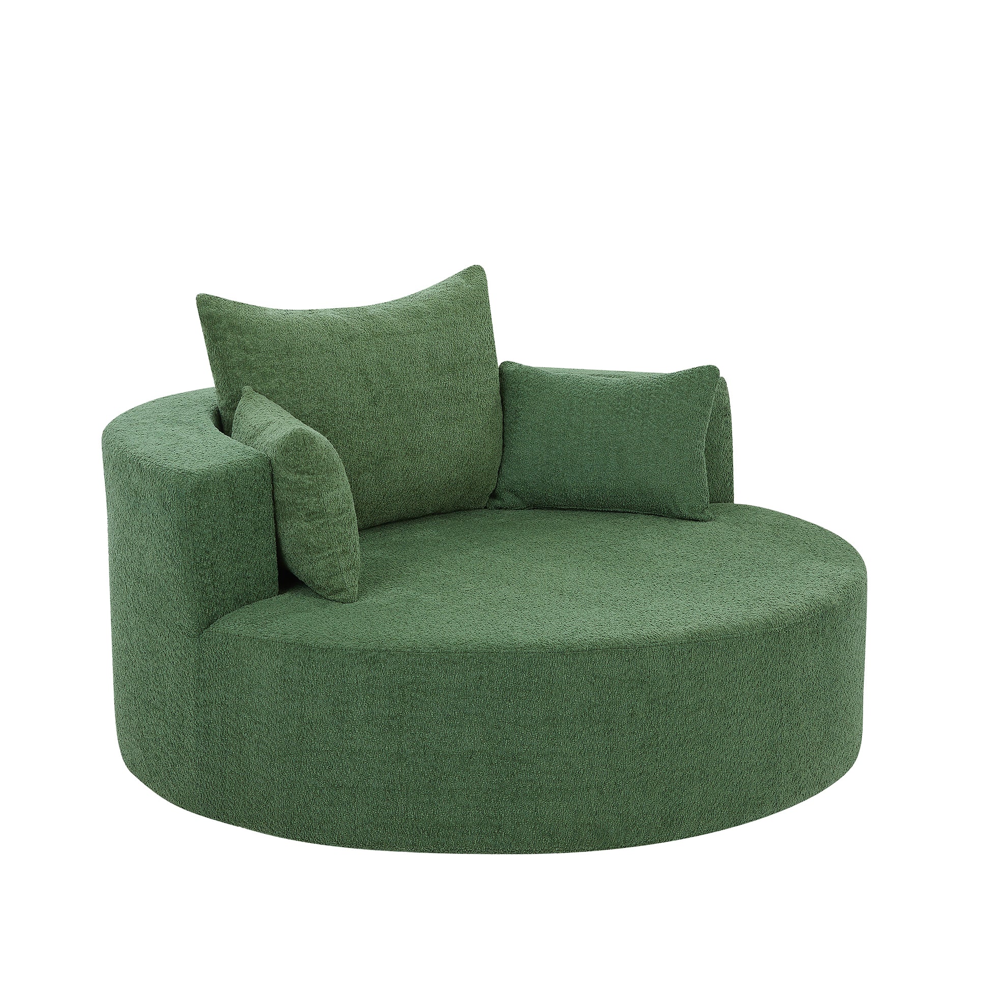 360° Swivel Chair Accent Barrel Chair Swivel Round Sofa Chair Green FredCo
