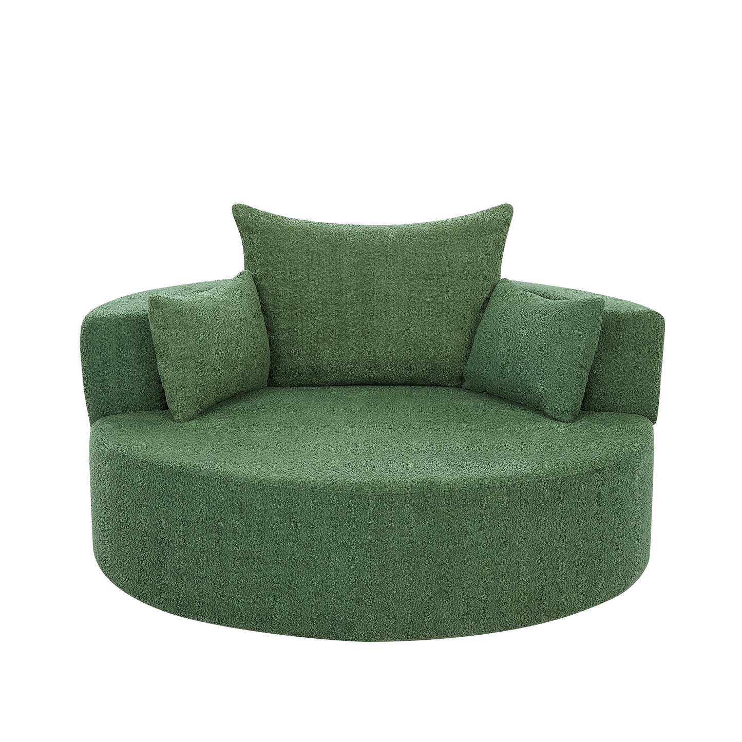 360° Swivel Chair Accent Barrel Chair Swivel Round Sofa Chair Green FredCo