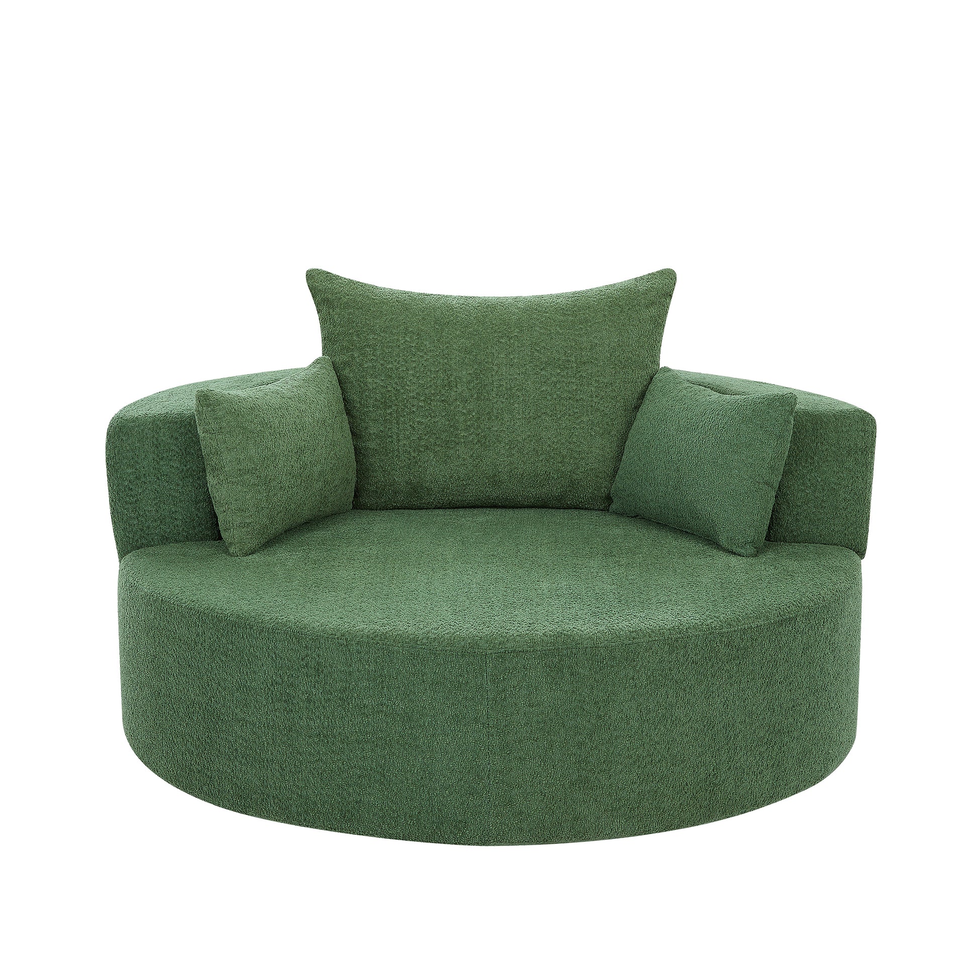 360° Swivel Chair Accent Barrel Chair Swivel Round Sofa Chair Green FredCo