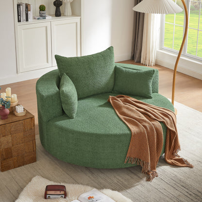 360° Swivel Chair Accent Barrel Chair Swivel Round Sofa Chair Green FredCo