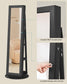 360° Swivel Jewelry Cabinet, Lockable Jewelry Organizer with Full-Length Mirror FredCo