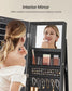 360° Swivel Jewelry Cabinet, Lockable Jewelry Organizer with Full-Length Mirror FredCo