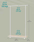 38.8" Wide Clothes Rack with Wheels Natural Beige and Cloud White FredCo