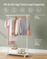 38.8" Wide Clothes Rack with Wheels Natural Beige and Cloud White FredCo