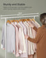 38.8" Wide Clothes Rack with Wheels Natural Beige and Cloud White FredCo