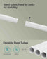 38.8" Wide Clothes Rack with Wheels Natural Beige and Cloud White FredCo