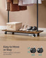38.8" Wide Clothes Rack with Wheels Rustic Brown and Ink Black FredCo