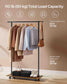 38.8" Wide Clothes Rack with Wheels Rustic Brown and Ink Black FredCo