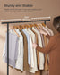 38.8" Wide Clothes Rack with Wheels Rustic Brown and Ink Black FredCo