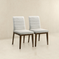 Ines Modern White Boucle Dining Chair (Set of 2) with Solid Wood Base and Foam Padding 35.8'H x 18.9'W x 24'D FredCo