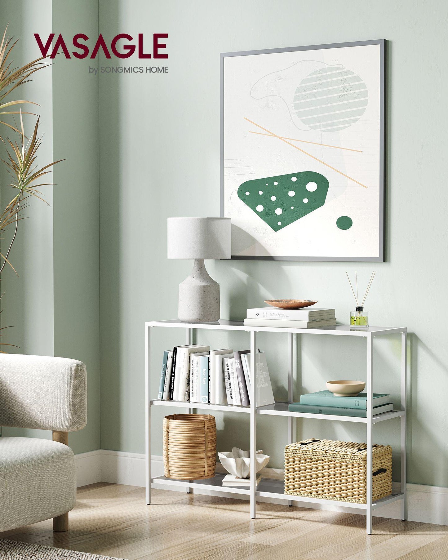 39.4 Inch Console Table with 3 Shelves FredCo