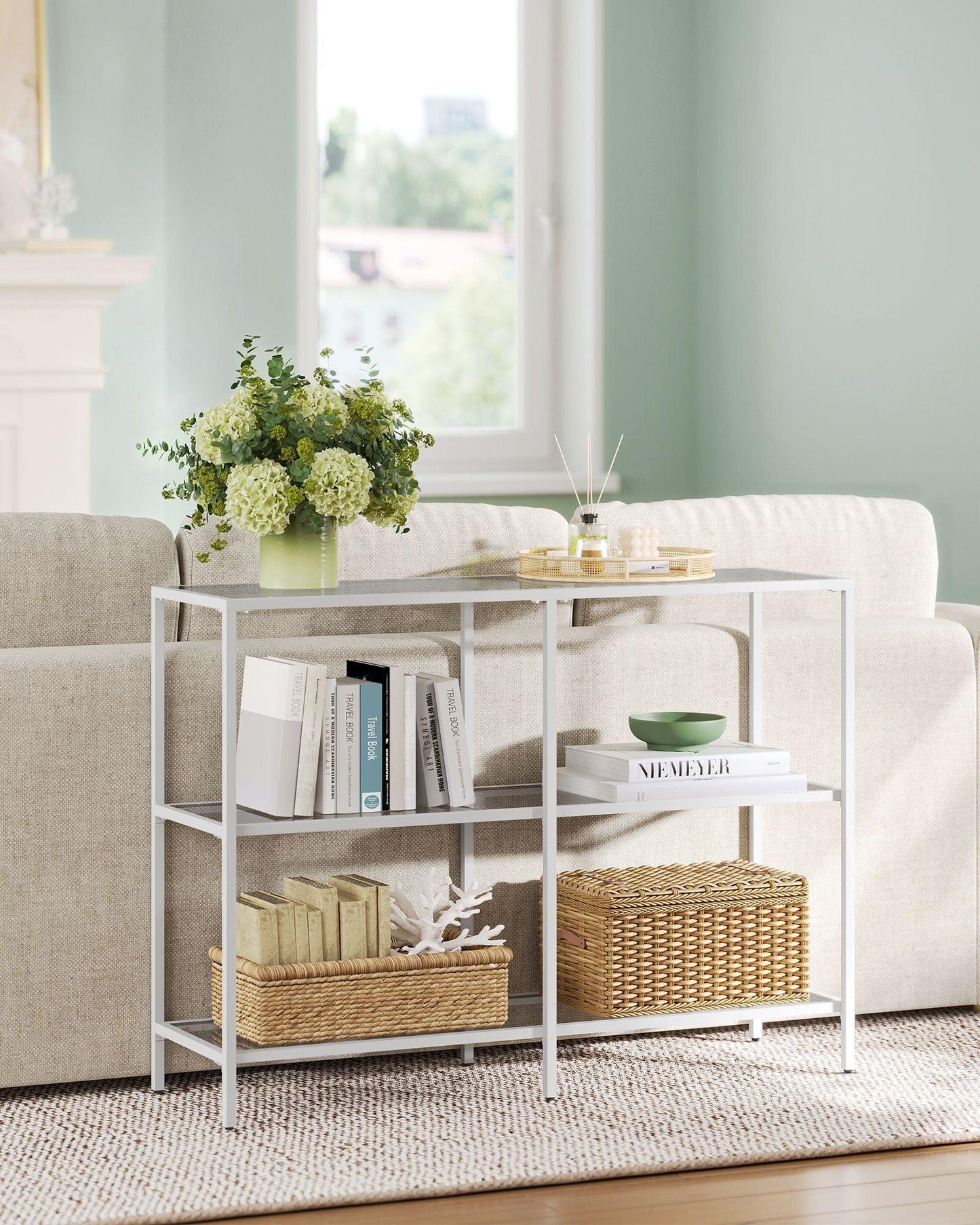39.4 Inch Console Table with 3 Shelves FredCo