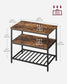 39.4 Inches Kitchen Shelf with Large Worktop Brown FredCo