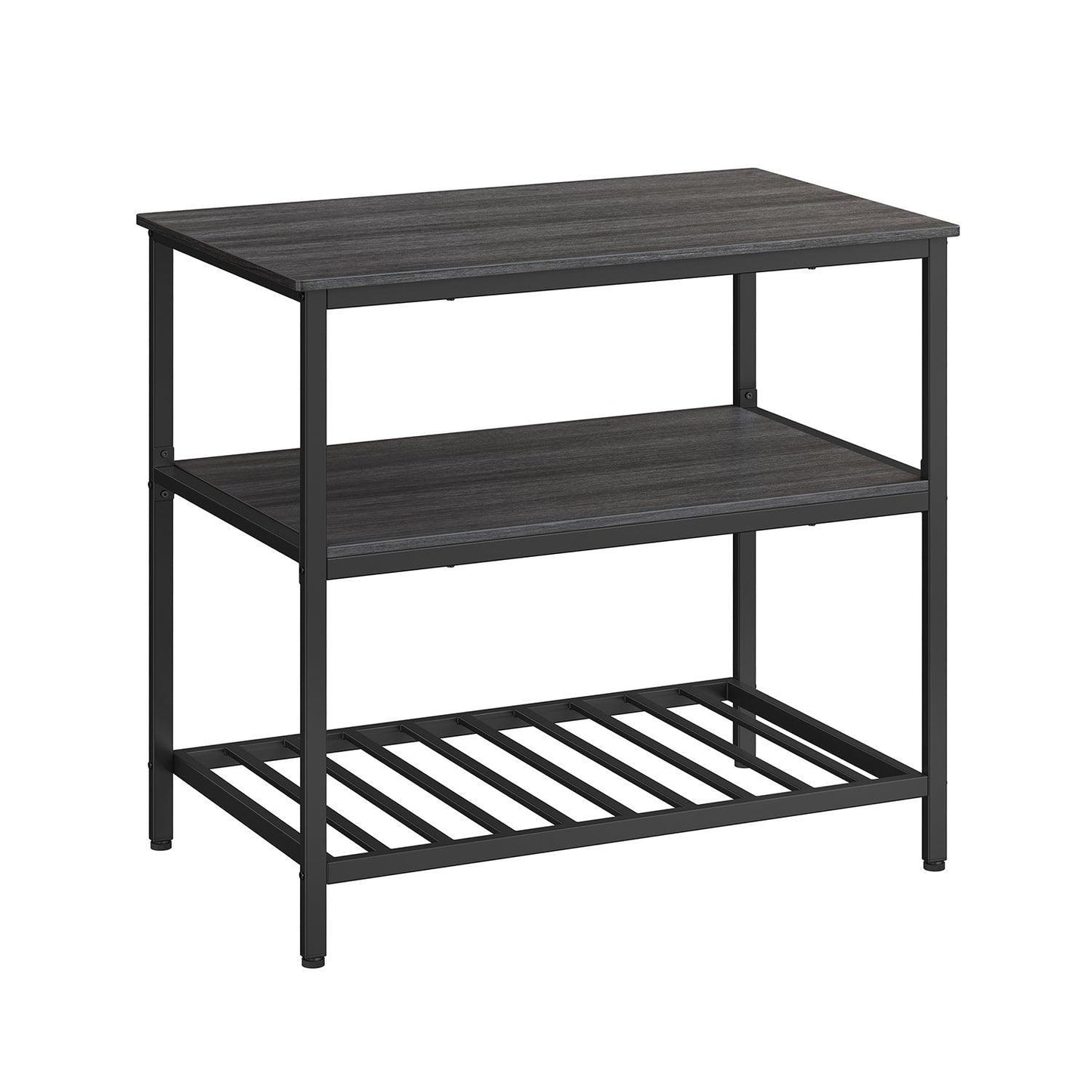 39.4 Inches Kitchen Shelf with Large Worktop Ebonised Oak FredCo