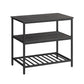 39.4 Inches Kitchen Shelf with Large Worktop Ebonised Oak FredCo