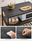 39.4 Inches Kitchen Shelf with Large Worktop Ebonised Oak FredCo