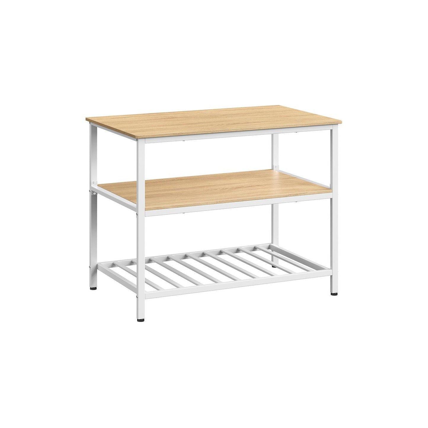 39.4 Inches Kitchen Shelf with Large Worktop Oak FredCo