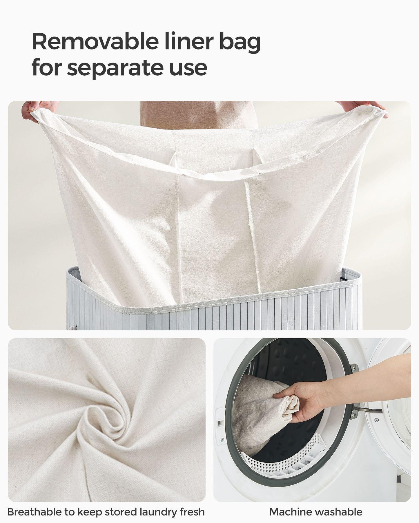 39.6 Gallons Laundry Hamper with Lid FredCo