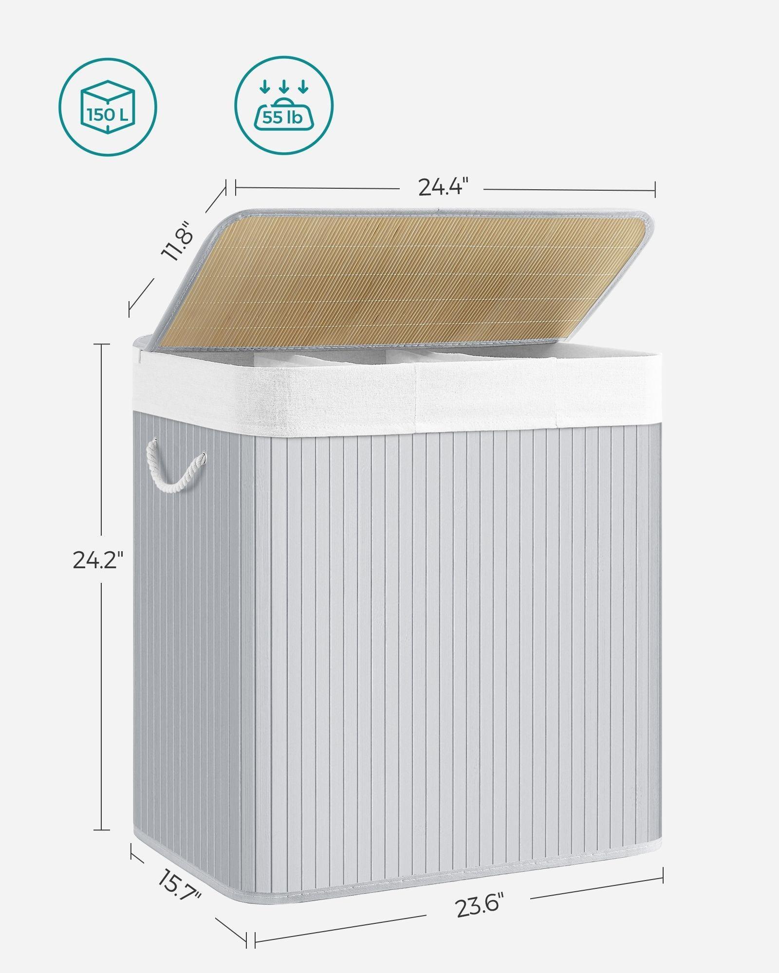 39.6 Gallons Laundry Hamper with Lid FredCo