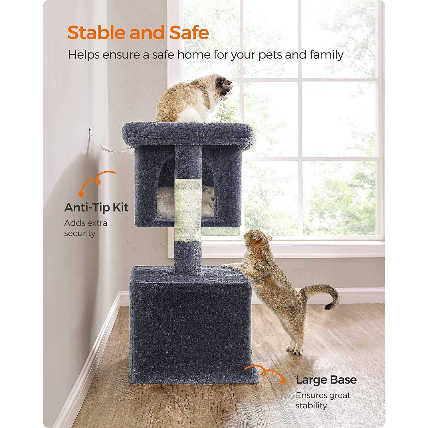 39.8-Inch Cat Tree Smoky Gray FredCo