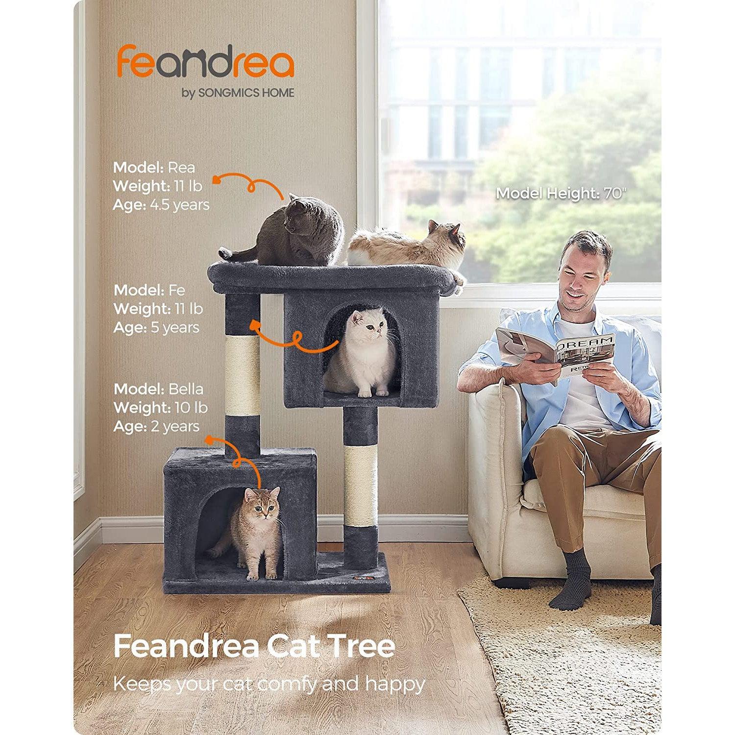 39.8-Inch Cat Tree Smoky Gray FredCo