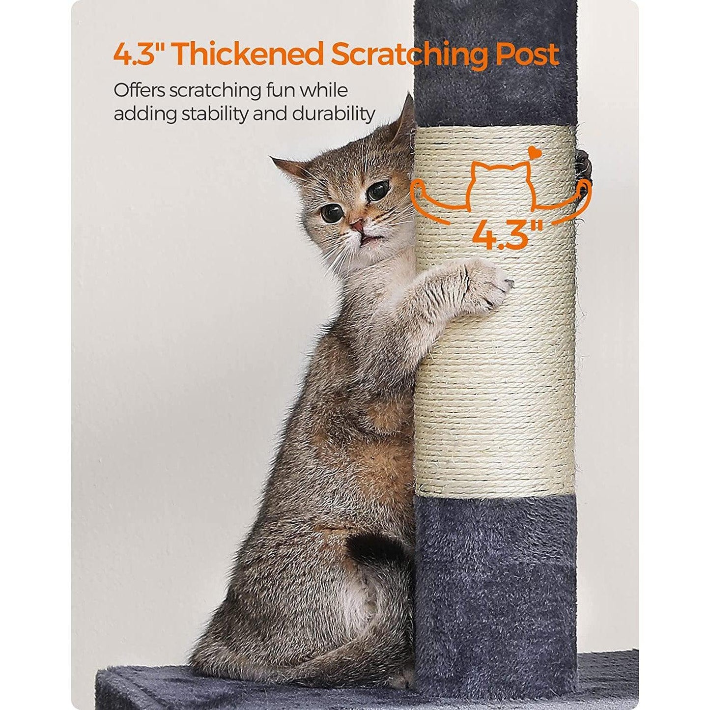 39.8-Inch Cat Tree Smoky Gray FredCo