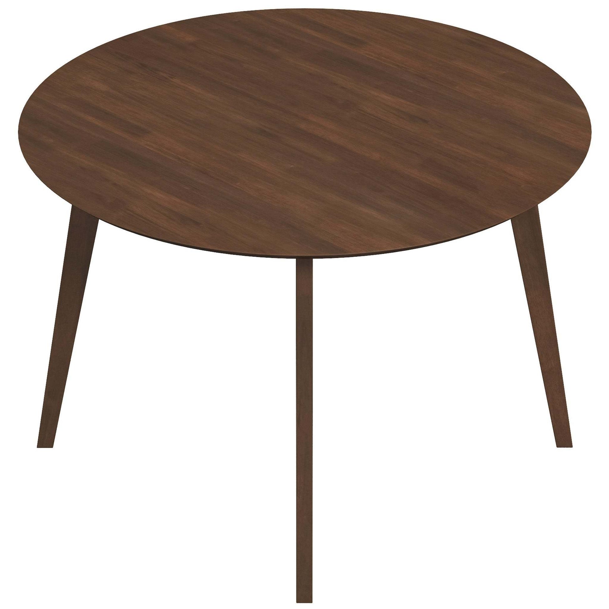 Lara Mid-Century Modern Dining Table Walnut Finish Solid Wood 43 Inch FredCo