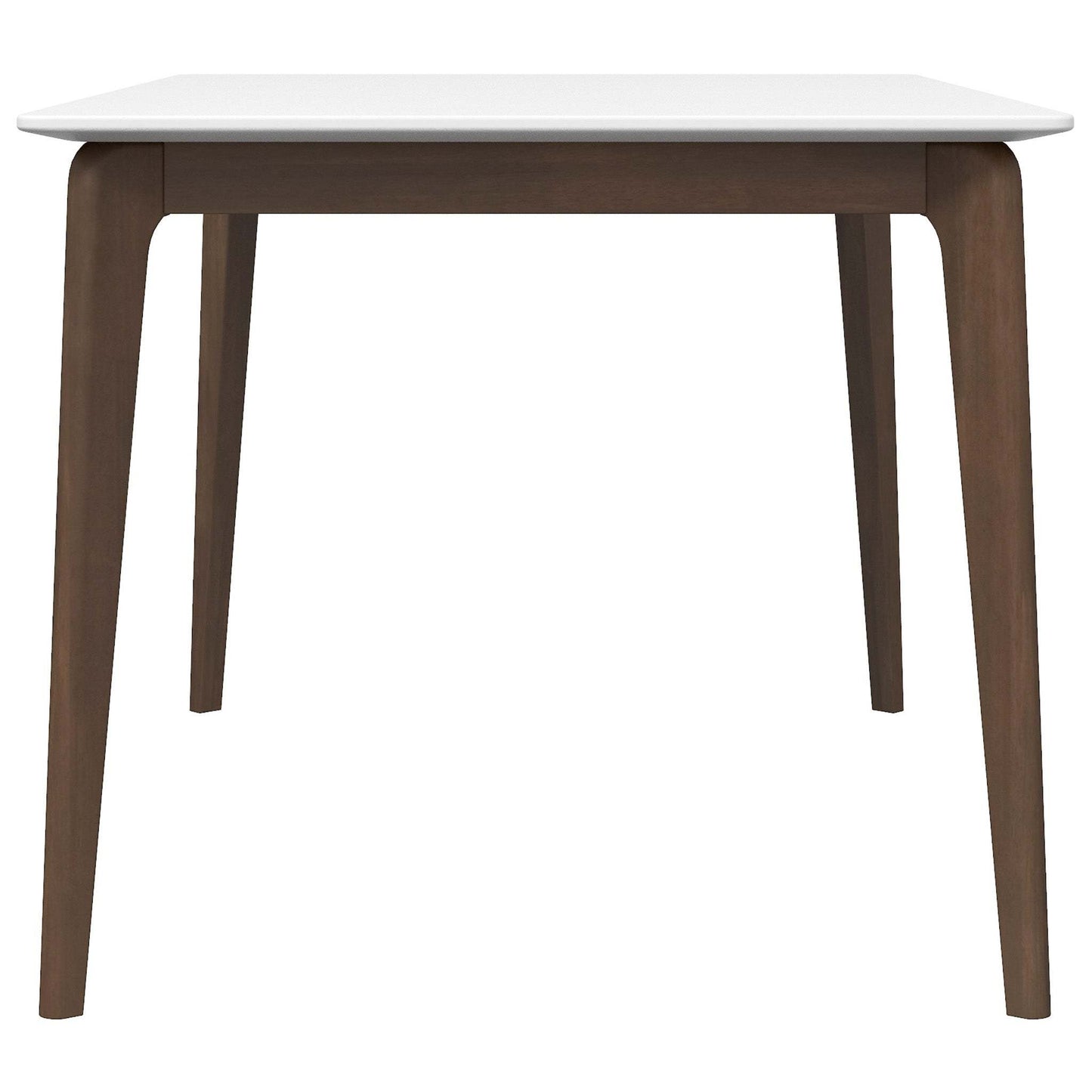 Lindsey Mid-Century Modern Solid Wood Dining Table with White Top and Walnut Legs, 59 inches for Bedroom Hallway, Entryway FredCo