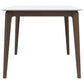 Lindsey Mid-Century Modern Solid Wood Dining Table with White Top and Walnut Legs, 59 inches for Bedroom Hallway, Entryway FredCo