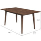 Mary Modern Style Solid Wood Rectangular Dining Kitchen Table Brown Finish Beveled Edges FredCo