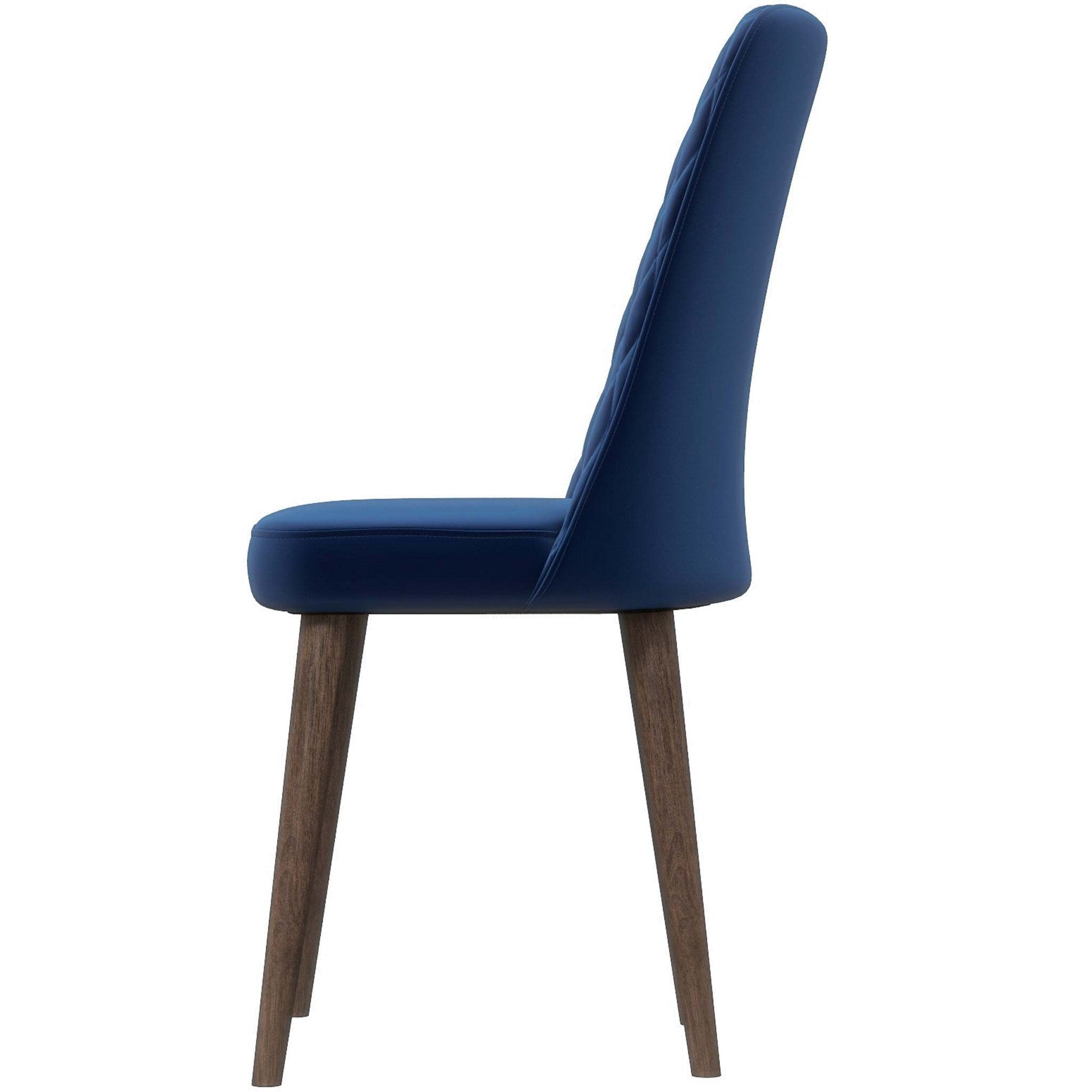Best selling Katie Mid-Century Modern Velvet Dining Chair (Set Of 2)- Blue, Solid Wood, 20x18x36 Inches Table Chairs for Living Room Bedroom Outdoor Lounge FredCo