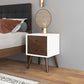 Caroline Mid Century Modern Style 2-Drawer White Night Stand Solid Wood 23.6'H x 17.7'W x 15.7'D FredCo
