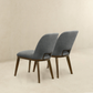 Modern Blake Dark Grey Fabric Dining Chair (Set of 2) with Walnut Wood Base 33.7'H x 19.3'W x 24.8'D FredCo