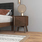 Mid-Century Modern Caroline Night Stand 2-Drawer Dark Brown Solid Wood 23.6'H x 17.7'W x 15.7'D for Bedroom, Closet, Dorm FredCo