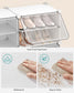4-Cube Plastic Shoe Rack with Doors Cloud White FredCo