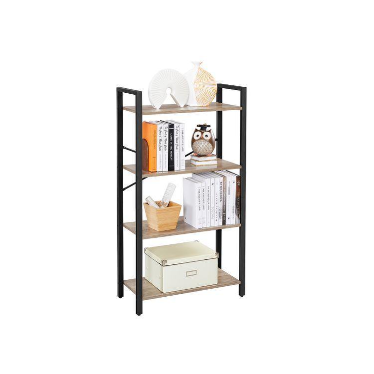 4-Tier Bookcase with Steel Frame FredCo