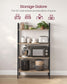 4-Tier Bookshelf Camel Brown and Black FredCo