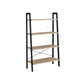 4-Tier Bookshelf Camel Brown and Black FredCo
