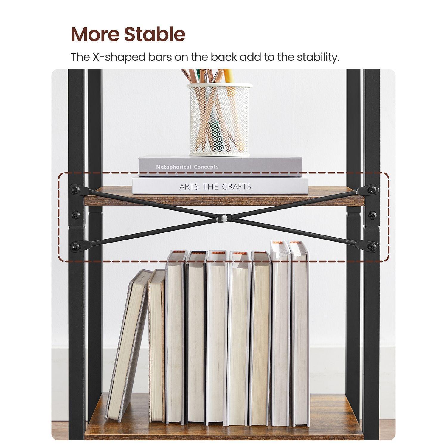 4-Tier Bookshelf Industrial Style FredCo