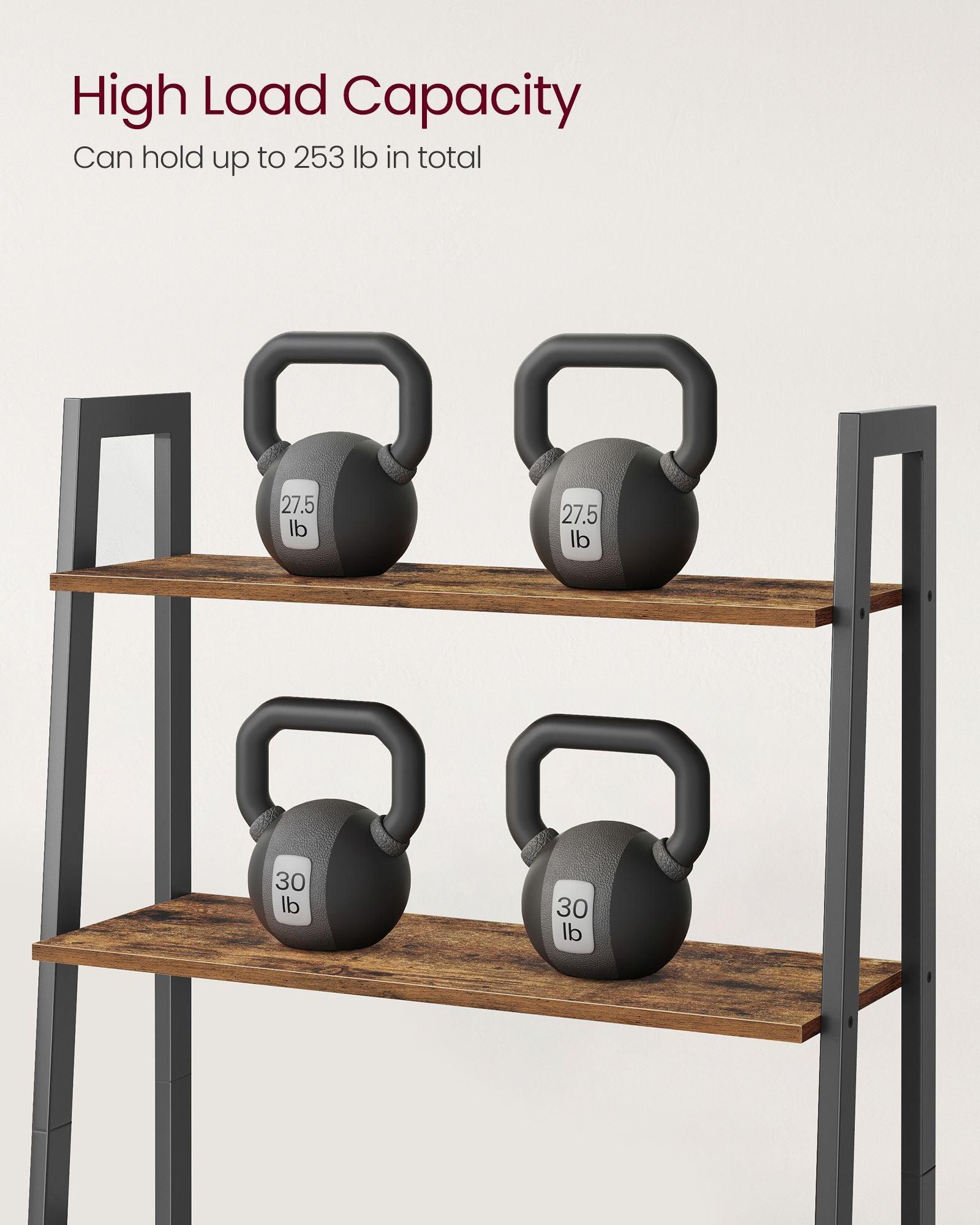 4-Tier Bookshelf Rustic Brown and Black FredCo