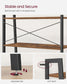 4-Tier Bookshelf Rustic Brown and Black FredCo