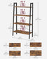 4-Tier Bookshelf Rustic Brown and Black FredCo