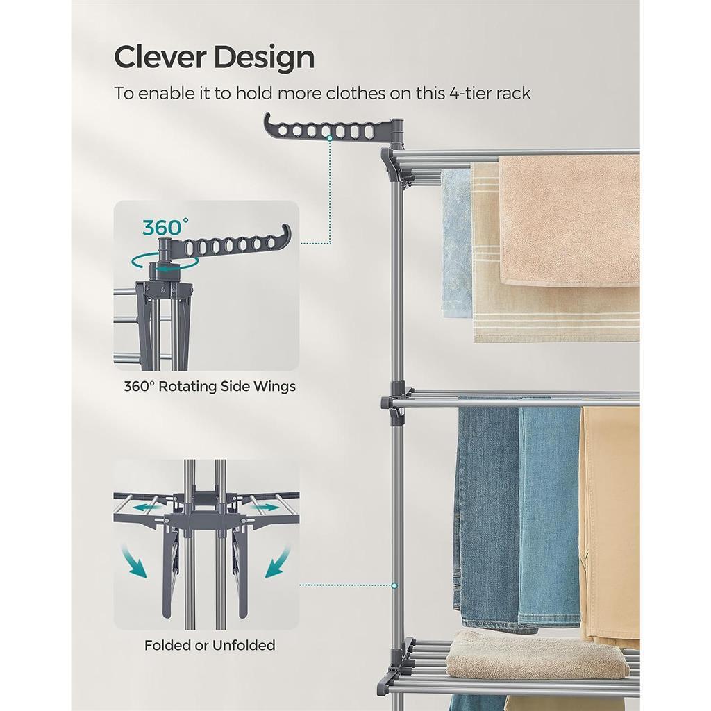 4-Tier Clothes Drying Rack Stand FredCo