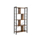 4 Tier Industrial Bookshelf Rustic Brown FredCo